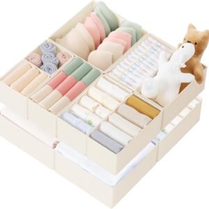 Baby Clothes Drawer Organizer Set (10 pcs) – Keeps Diapers, Onesies & Socks Neat in Nursery or Bedroom Drawers
