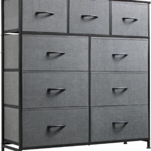 9-Drawer Fabric Dresser Tower – Elegant Bedroom Storage with Modern Design